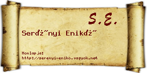 Serényi Enikő névjegykártya